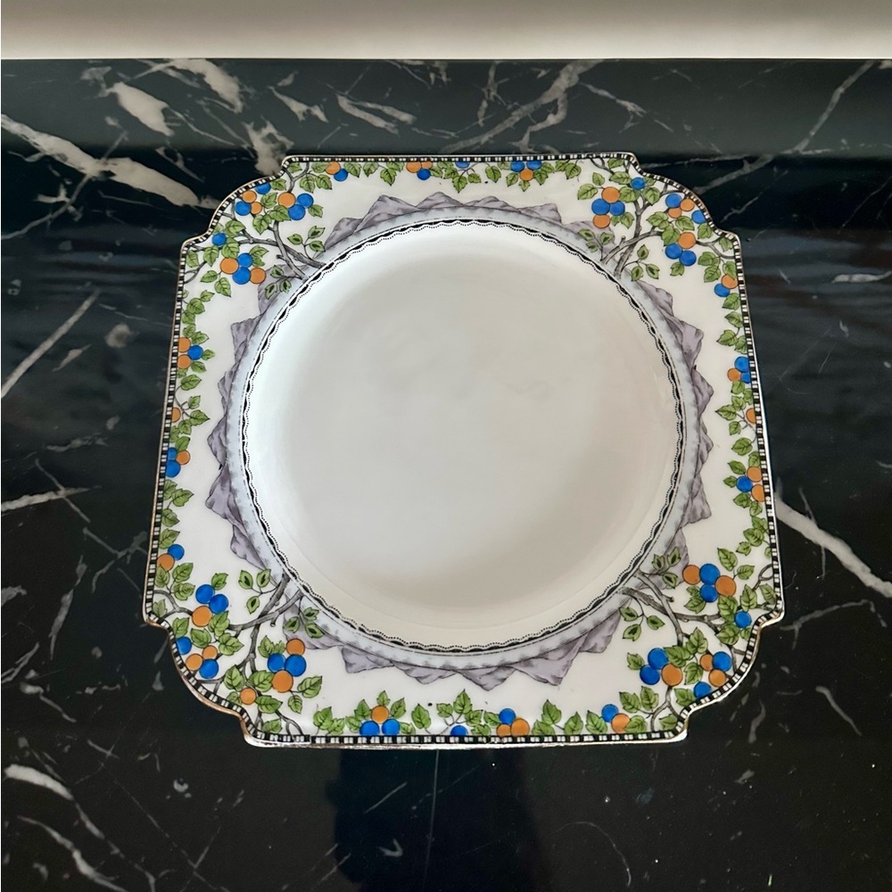 Aynsley Citrus Floral Square Saucer Plate